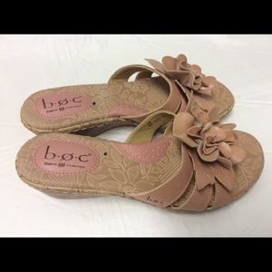 Born Concept BOC Pink Leather Flower Sandals